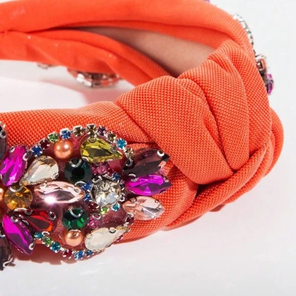 Wide Edged Embroidered Headband | Chic Simple Multifunctional Hair Accessory - Picture 3 of 4